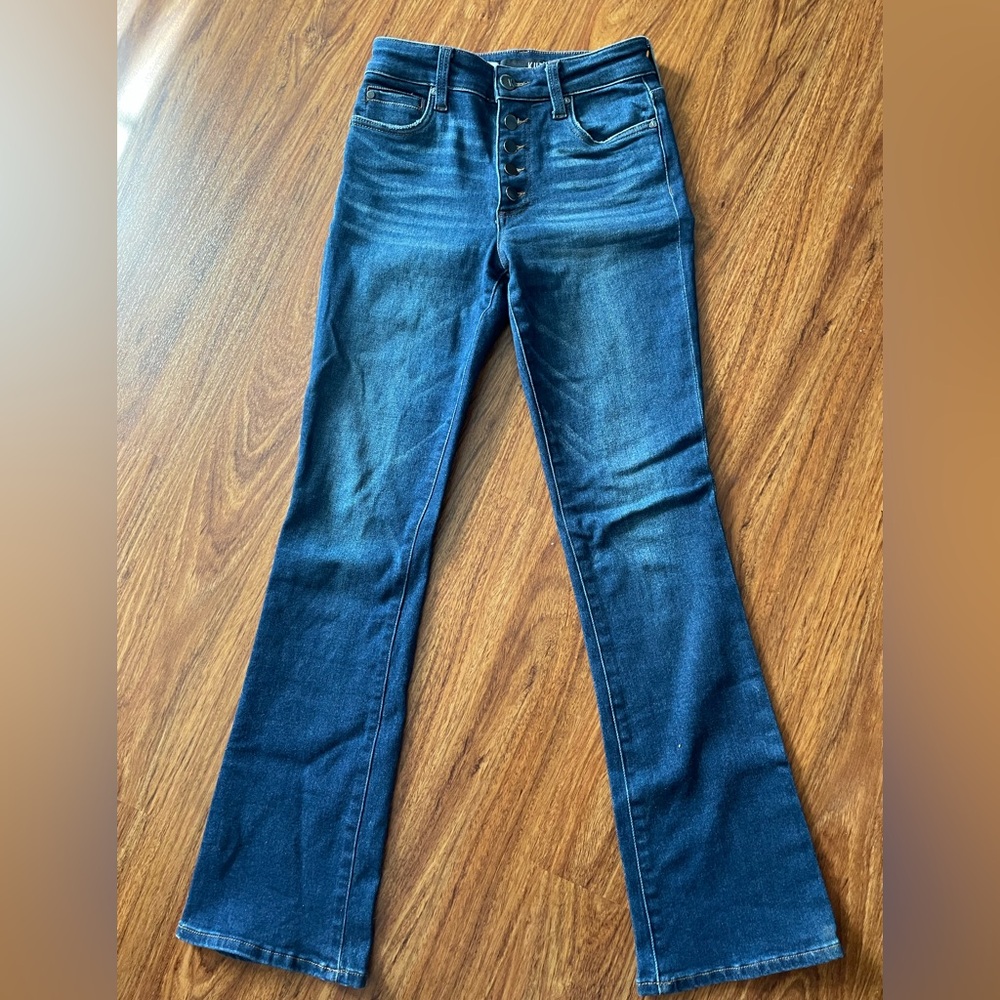 High-Rise Button-Fly Women’s Jeans — Dark Blue